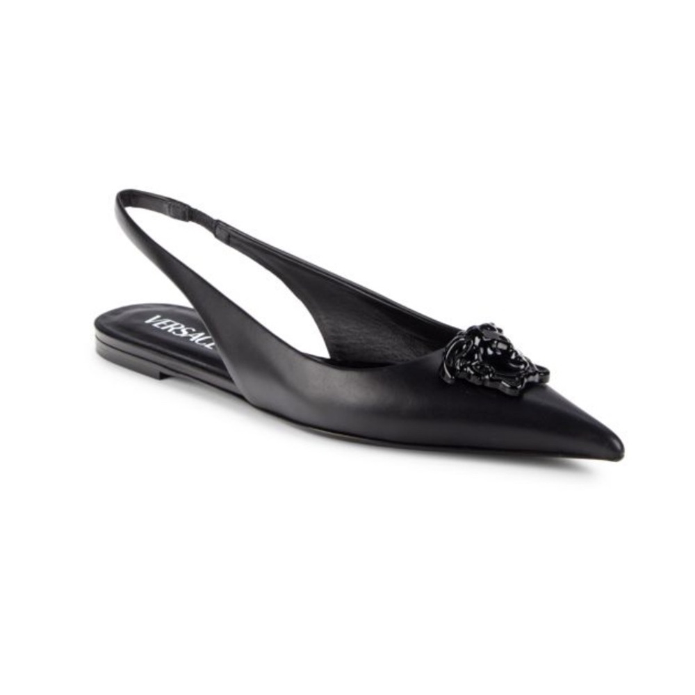 Versace Medusa  Women's Black Slingback Flats